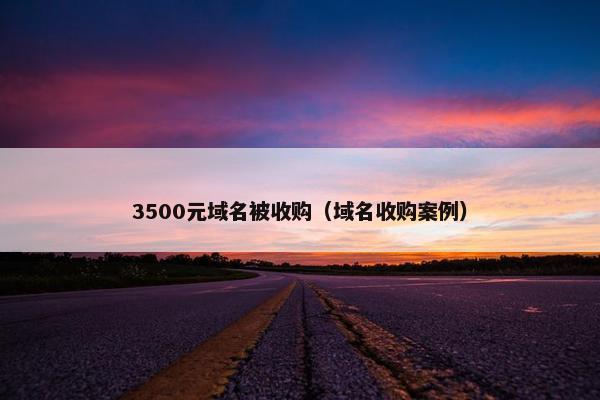 3500元域名被收购（域名收购案例）
