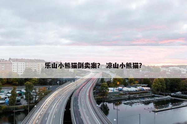 乐山小熊猫倒卖案？ 凉山小熊猫？