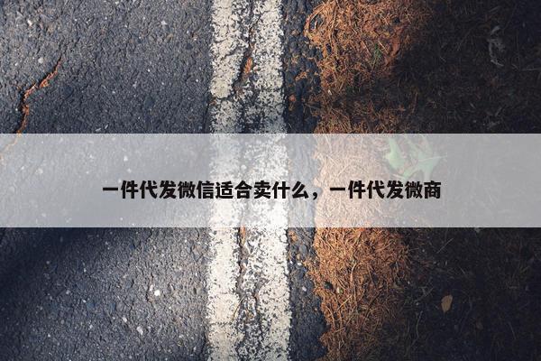 一件代发微信适合卖什么，一件代发微商