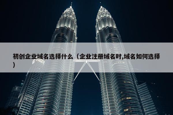 初创企业域名选择什么（企业注册域名时,域名如何选择）