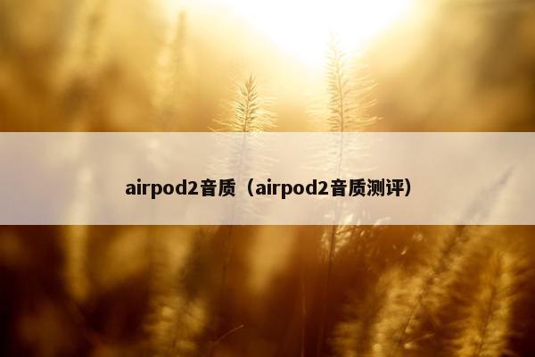 airpod2音质（airpod2音质测评）