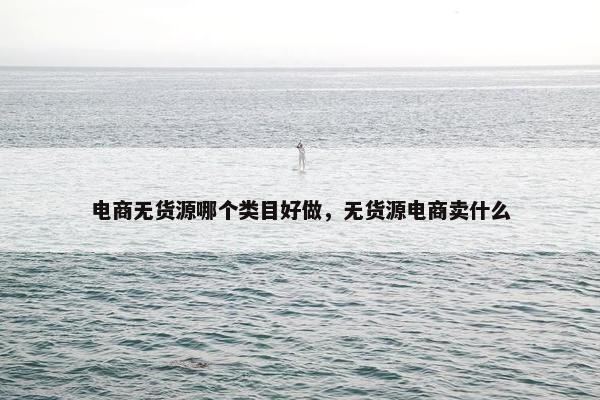 电商无货源哪个类目好做，无货源电商卖什么
