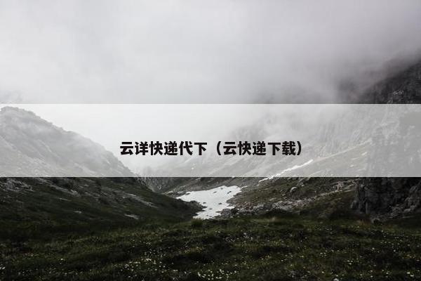 云详快递代下（云快递下载）
