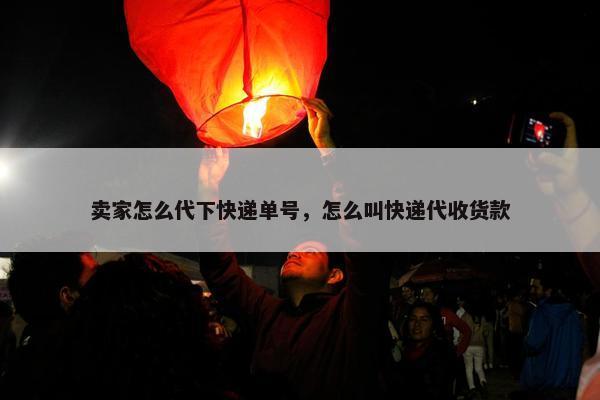 卖家怎么代下快递单号，怎么叫快递代收货款