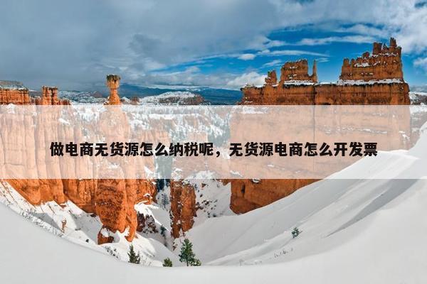 做电商无货源怎么纳税呢，无货源电商怎么开发票
