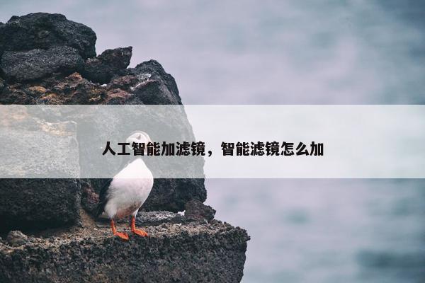 人工智能加滤镜，智能滤镜怎么加