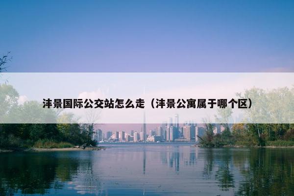 沣景国际公交站怎么走（沣景公寓属于哪个区）
