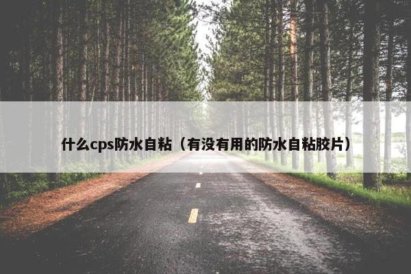 什么cps防水自粘（有没有用的防水自粘胶片）