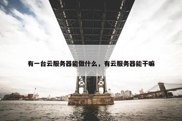 有一台云服务器能做什么，有云服务器能干嘛