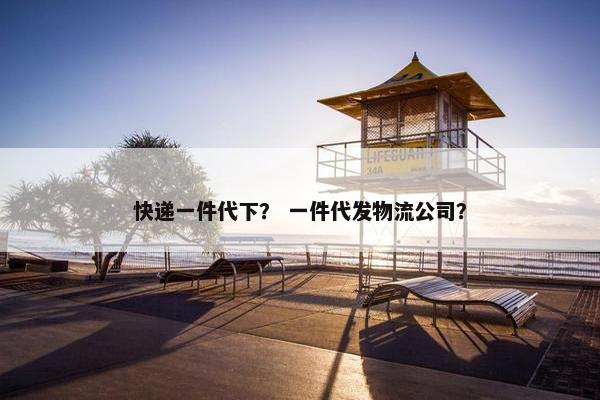 快递一件代下？ 一件代发物流公司？