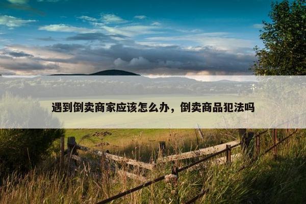 遇到倒卖商家应该怎么办，倒卖商品犯法吗