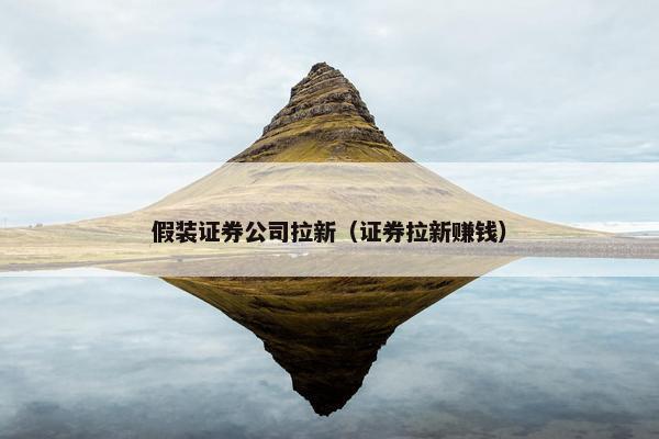 假装证券公司拉新（证券拉新赚钱）