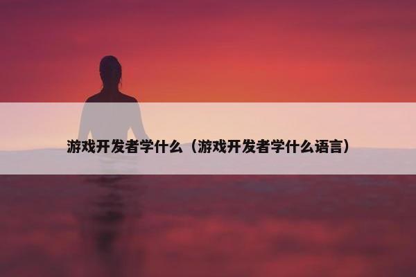 游戏开发者学什么（游戏开发者学什么语言）