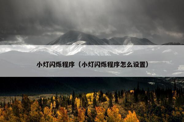 小灯闪烁程序（小灯闪烁程序怎么设置）