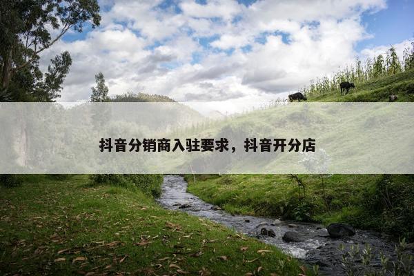 抖音分销商入驻要求，抖音开分店