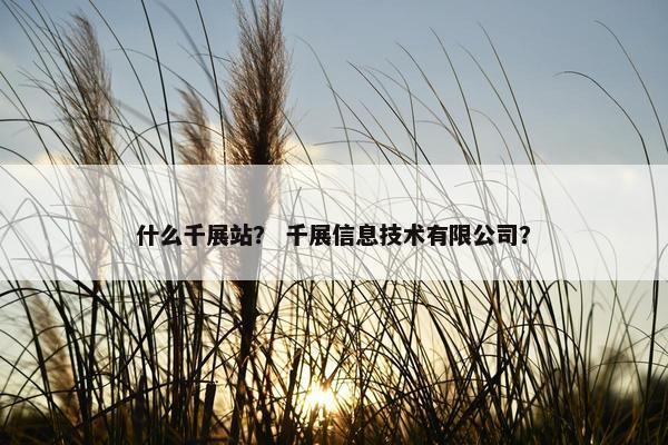 什么千展站？ 千展信息技术有限公司？
