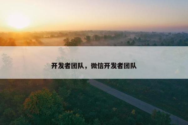 开发者团队，微信开发者团队