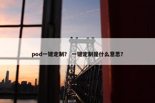 pod一键定制？ 一键定制是什么意思？