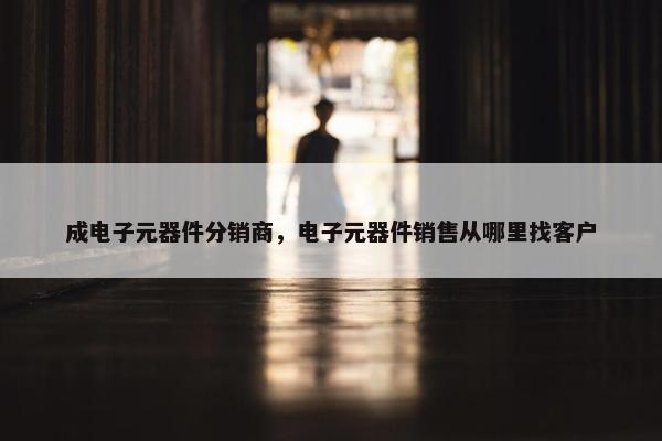 成电子元器件分销商，电子元器件销售从哪里找客户