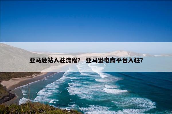 亚马逊站入驻流程？ 亚马逊电商平台入驻？