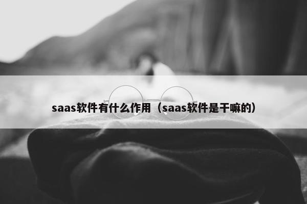 saas软件有什么作用（saas软件是干嘛的）