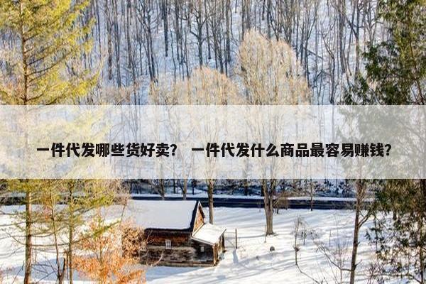 一件代发哪些货好卖？ 一件代发什么商品最容易赚钱？