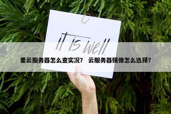 里云服务器怎么查实况？ 云服务器镜像怎么选择？