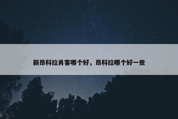 新昂科拉肖客哪个好，昂科拉哪个好一些