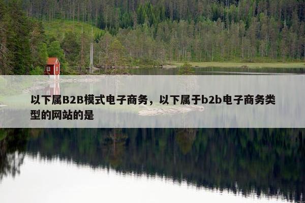 以下属B2B模式电子商务，以下属于b2b电子商务类型的网站的是 