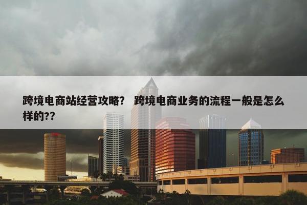 跨境电商站经营攻略？ 跨境电商业务的流程一般是怎么样的?？