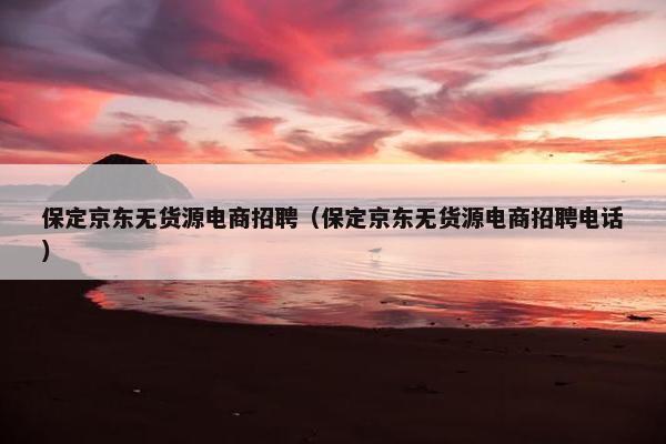 保定京东无货源电商招聘（保定京东无货源电商招聘电话）