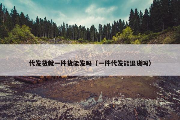 代发货就一件货能发吗（一件代发能退货吗）