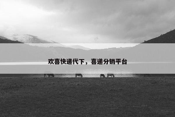 欢喜快递代下，喜递分销平台