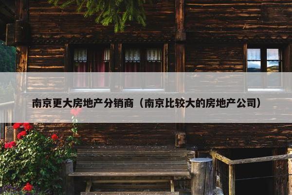 南京更大房地产分销商（南京比较大的房地产公司）