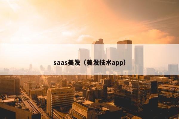 saas美发（美发技术app）