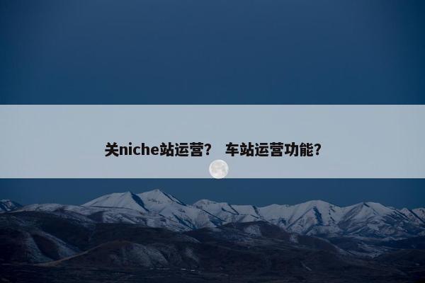 关niche站运营？ 车站运营功能？