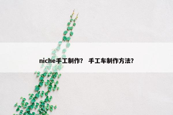 niche手工制作？ 手工车制作方法？
