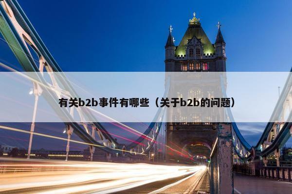 有关b2b事件有哪些（关于b2b的问题）