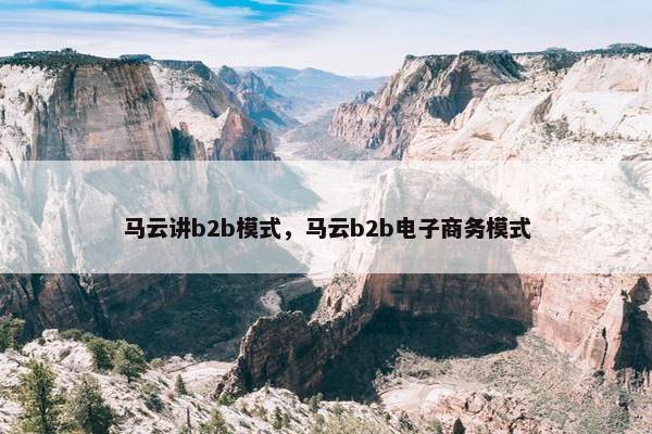 马云讲b2b模式，马云b2b电子商务模式