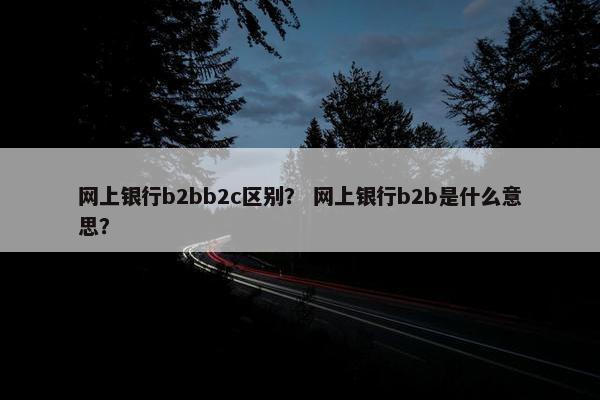 网上银行b2bb2c区别？ 网上银行b2b是什么意思？