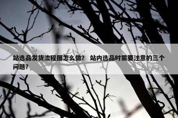 站选品发货流程图怎么做？ 站内选品时需要注意的三个问题？