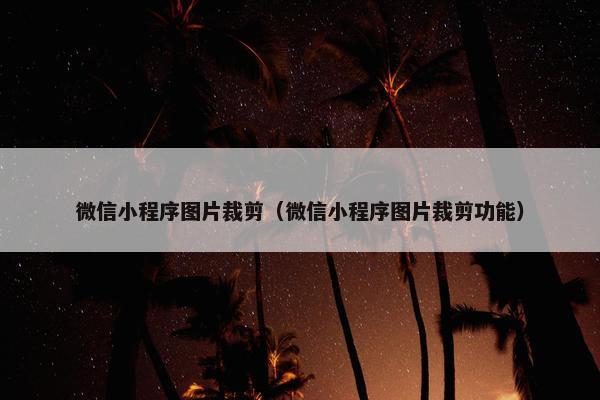 微信小程序图片裁剪（微信小程序图片裁剪功能）