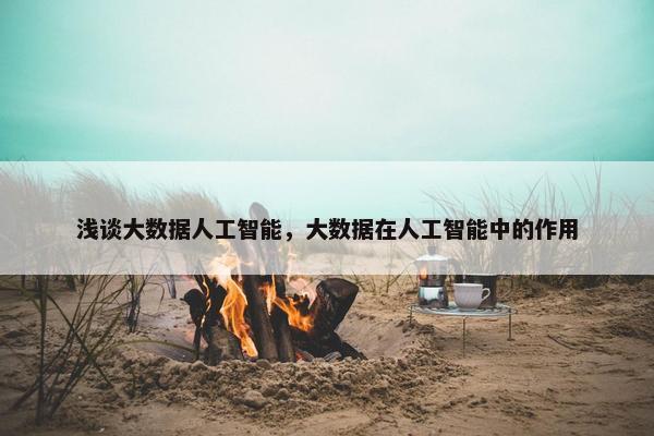 浅谈大数据人工智能，大数据在人工智能中的作用