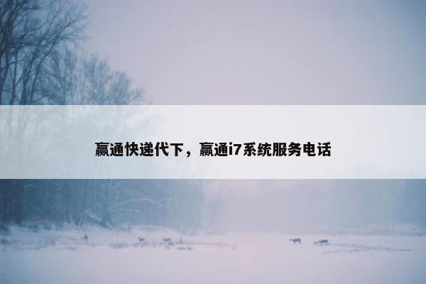 赢通快递代下，赢通i7系统服务电话