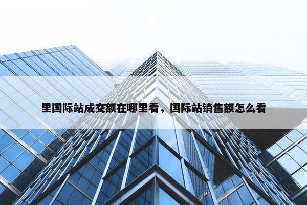 里国际站成交额在哪里看，国际站销售额怎么看