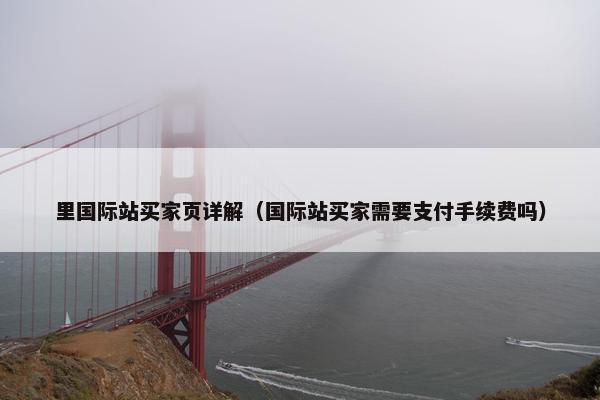 里国际站买家页详解（国际站买家需要支付手续费吗）
