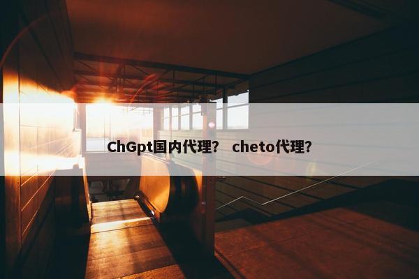 ChGpt国内代理？ cheto代理？