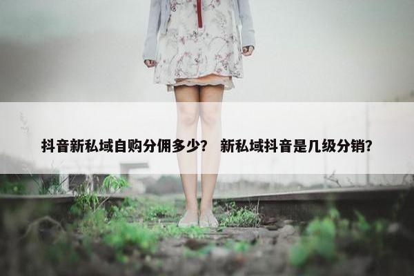 抖音新私域自购分佣多少？ 新私域抖音是几级分销？