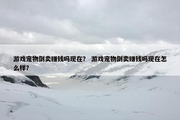 游戏宠物倒卖赚钱吗现在？ 游戏宠物倒卖赚钱吗现在怎么样？
