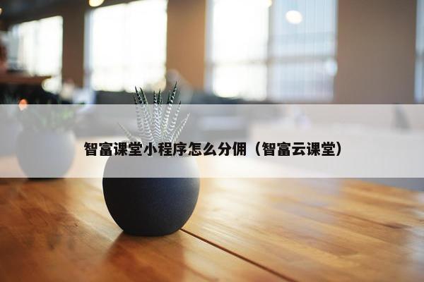 智富课堂小程序怎么分佣（智富云课堂）